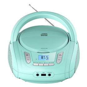 WIITHINK boombox front view showing speakers and display for easy playback