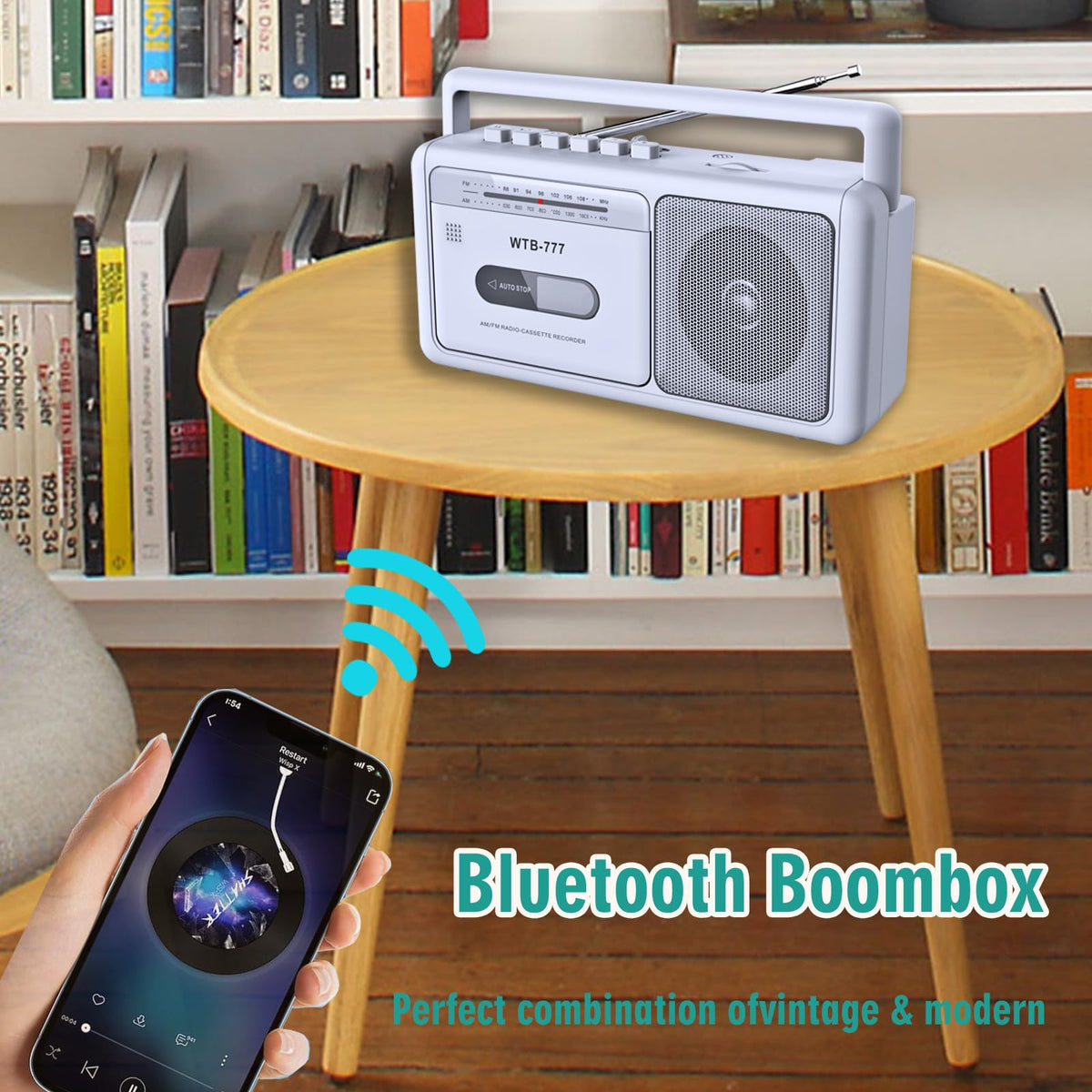 WIITHINK boombox earphone jack for private listening without interruption
