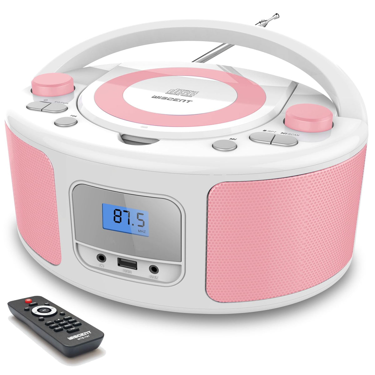 WIITHINK front view showing compact boombox and clear stereo benefit
