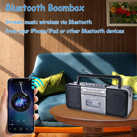 WIITHINK portable boombox with folding handle for easy transport and outdoor use