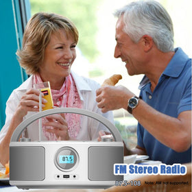 WIITHINK boombox on table streaming music from smartphone via Bluetooth for wireless playback