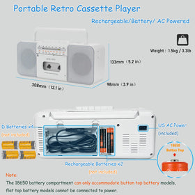 WIITHINK boombox with headphones connected for private listening advantage