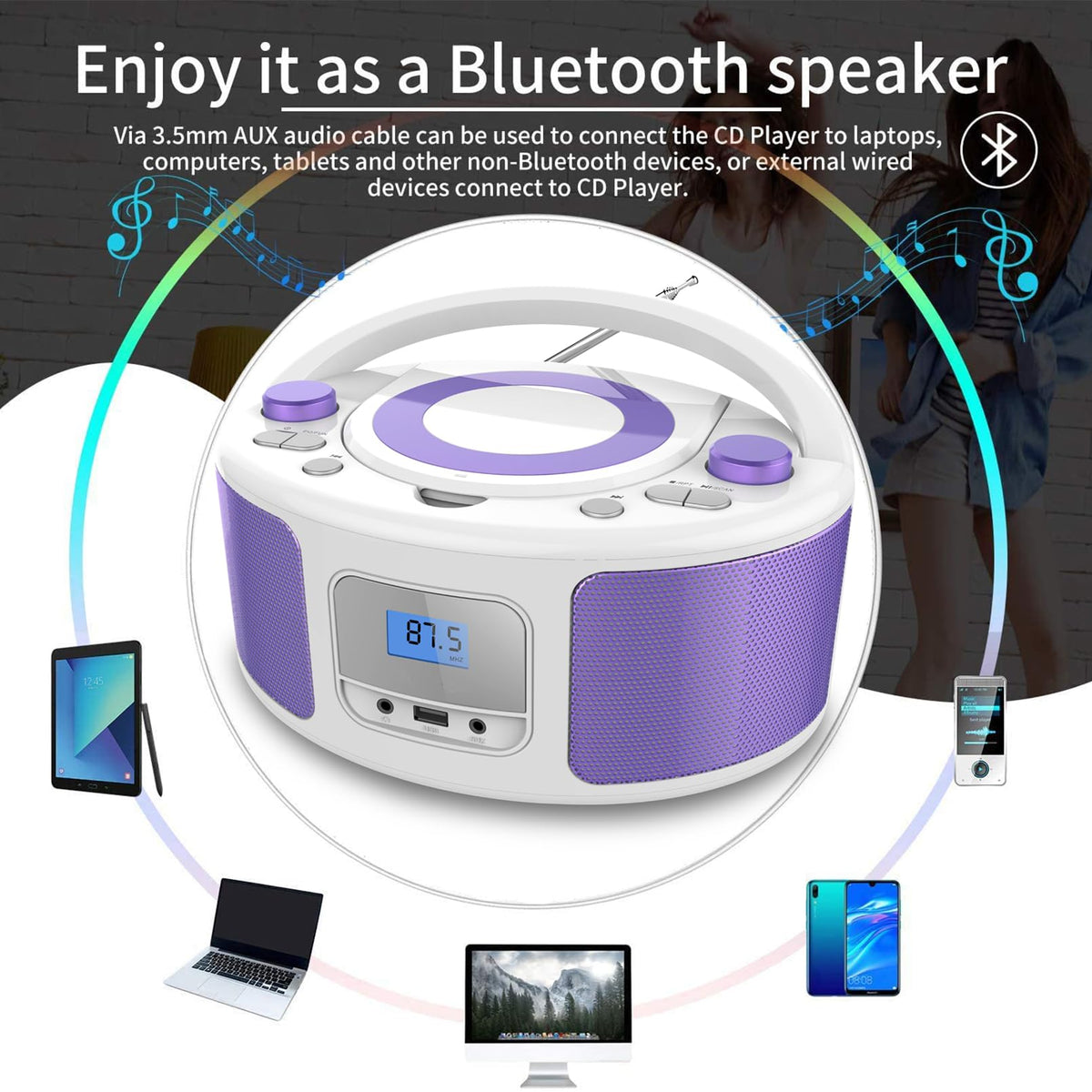 WIITHINK on kitchen counter illustrating portable stereo for home and cooking