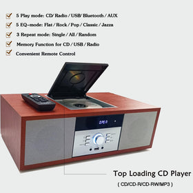 WIITHINK Vintage CD player top-loading CD for easy disc access.