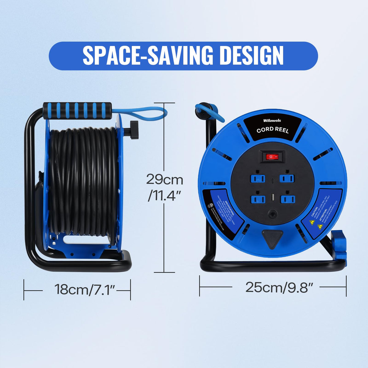 WILAWELS ETL-listed reel ensures safe indoor and outdoor use.