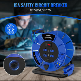WILAWELS 15A breaker button for overload protection during heavy tasks.