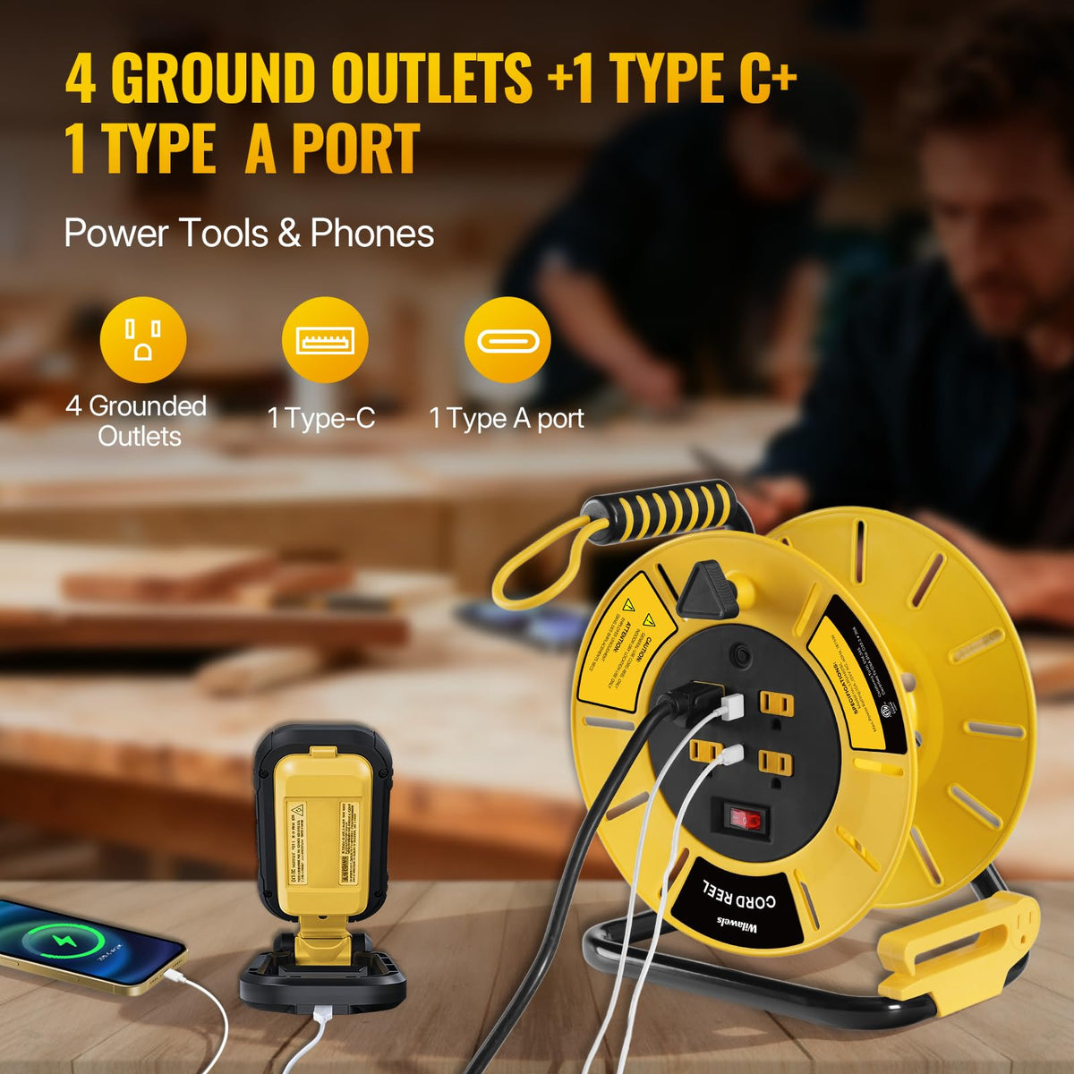 WILAWELS unit featuring four outlets for multi-tool use and accessories.