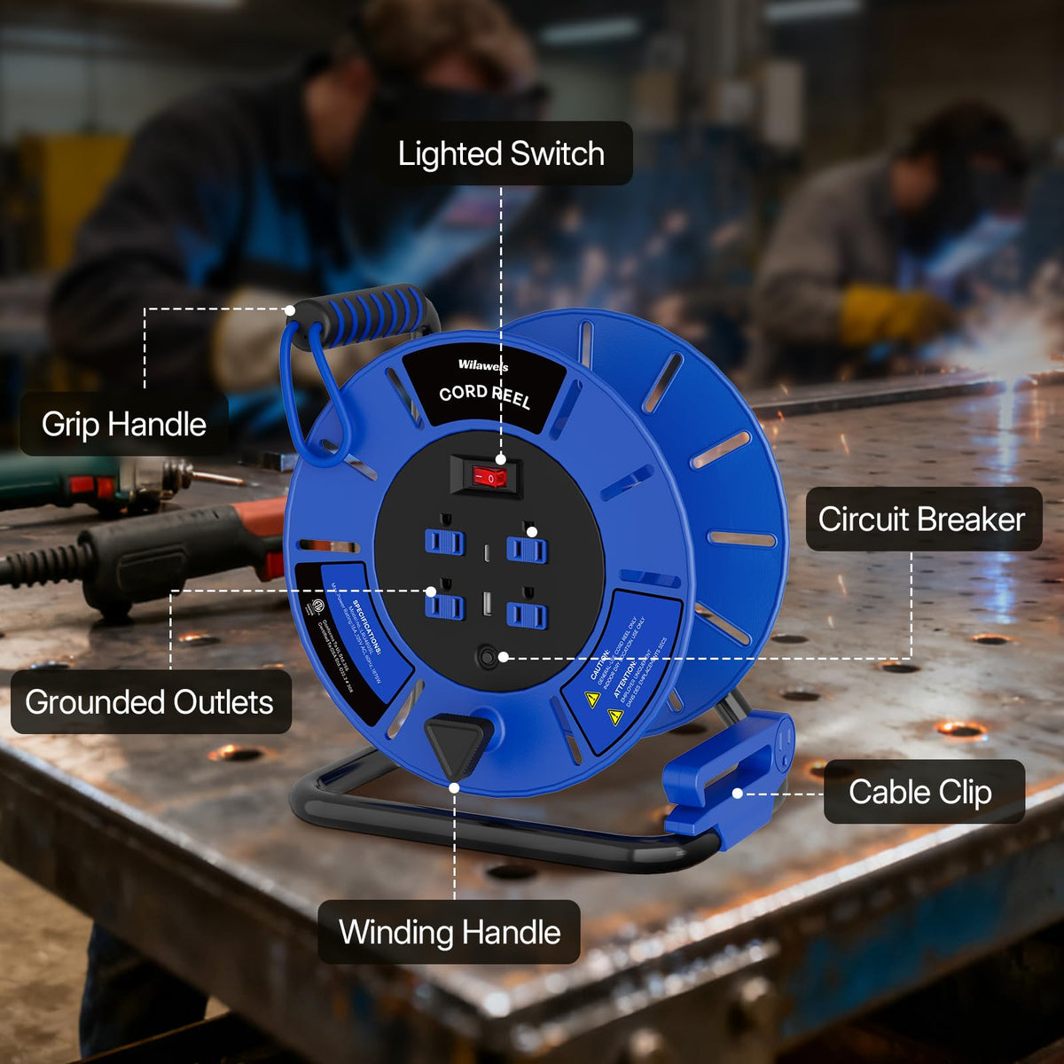 WILAWELS ETL-listed reel confirming safety compliance and reliability.