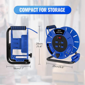 WILAWELS reel showing four outlets and USB ports for versatile power usage.