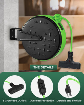 WILAWELS lifestyle garage setup showing reel powering tools for organized workspace benefit