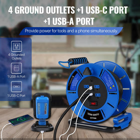 WILAWELS USB-A and USB-C ports offer convenient charging while working.