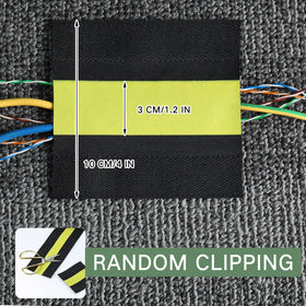 Willbond cable protector on black and yellow stripe keeps desk cables organized