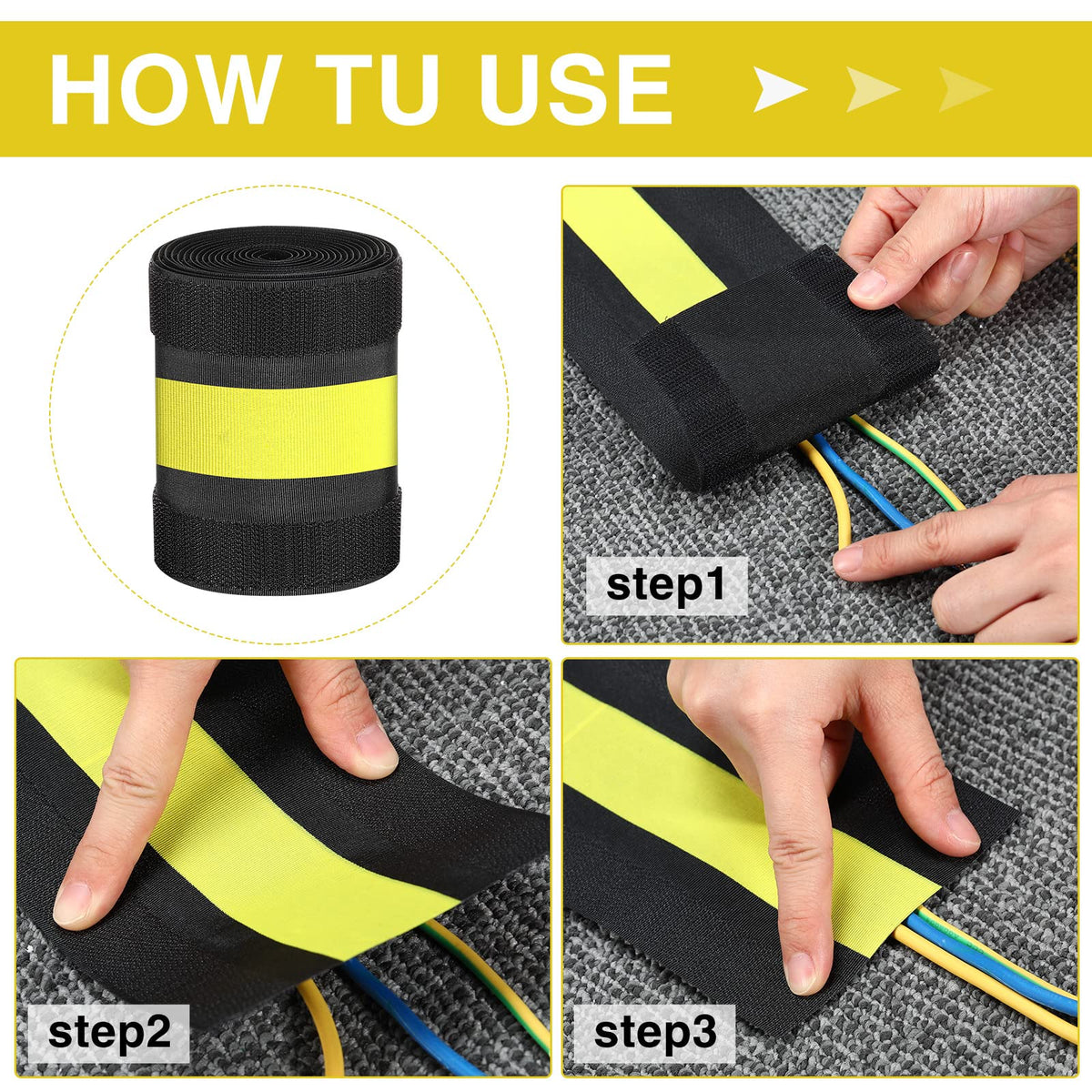 WILLBOND cable protector on carpet improves visibility and reduces cable clutter in workspaces