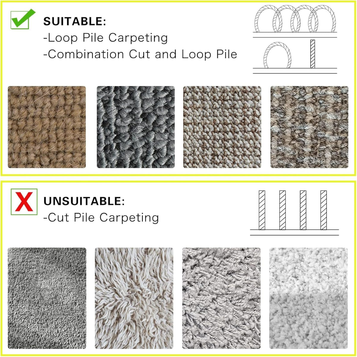 Willbond carpet cable strip hook-loop design for secure cable routing
