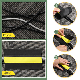 WILLBOND carpet cord cover reduces trip hazards along office carpet.