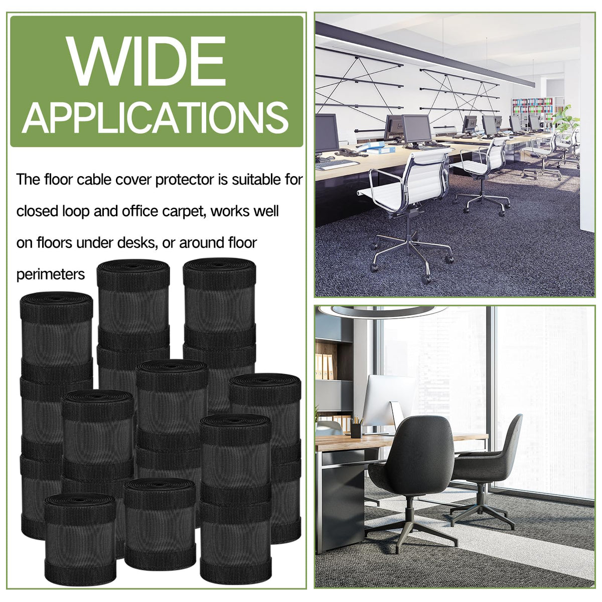 Willbond carpet cord protector keeps workspaces clean and professional.