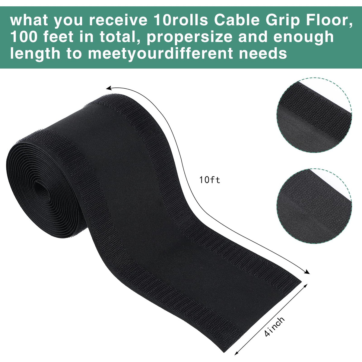 WILLBOND close-up of hook-and-loop texture demonstrating strong grip on carpet