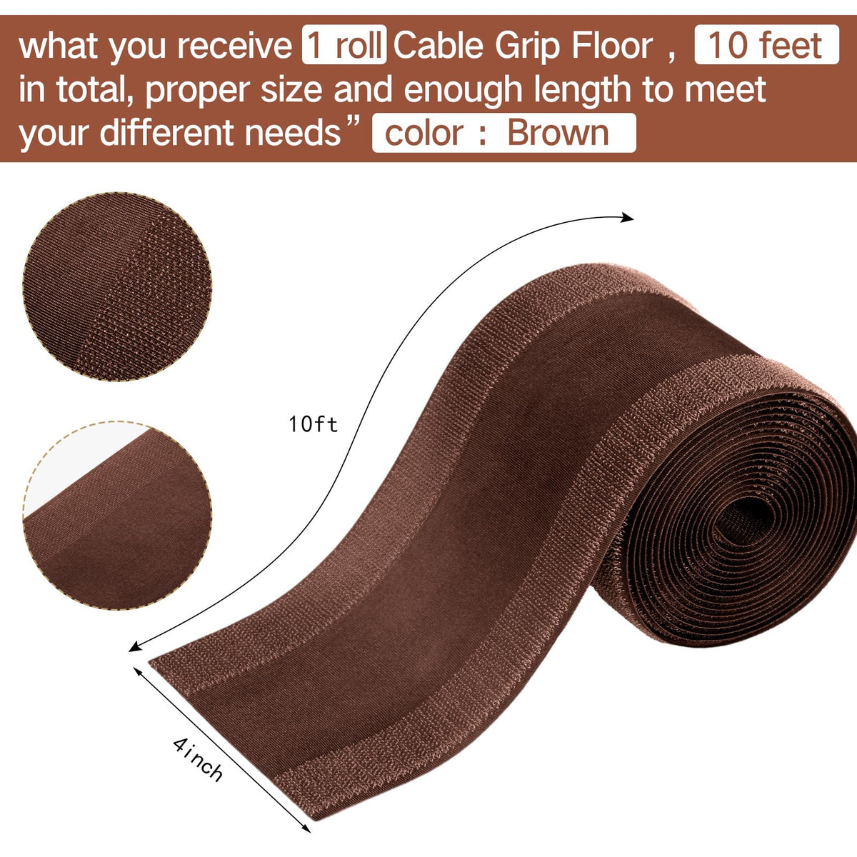 WILLBOND floor cable protector brown on carpet demonstrates edge-free, durable protection for busy work areas.