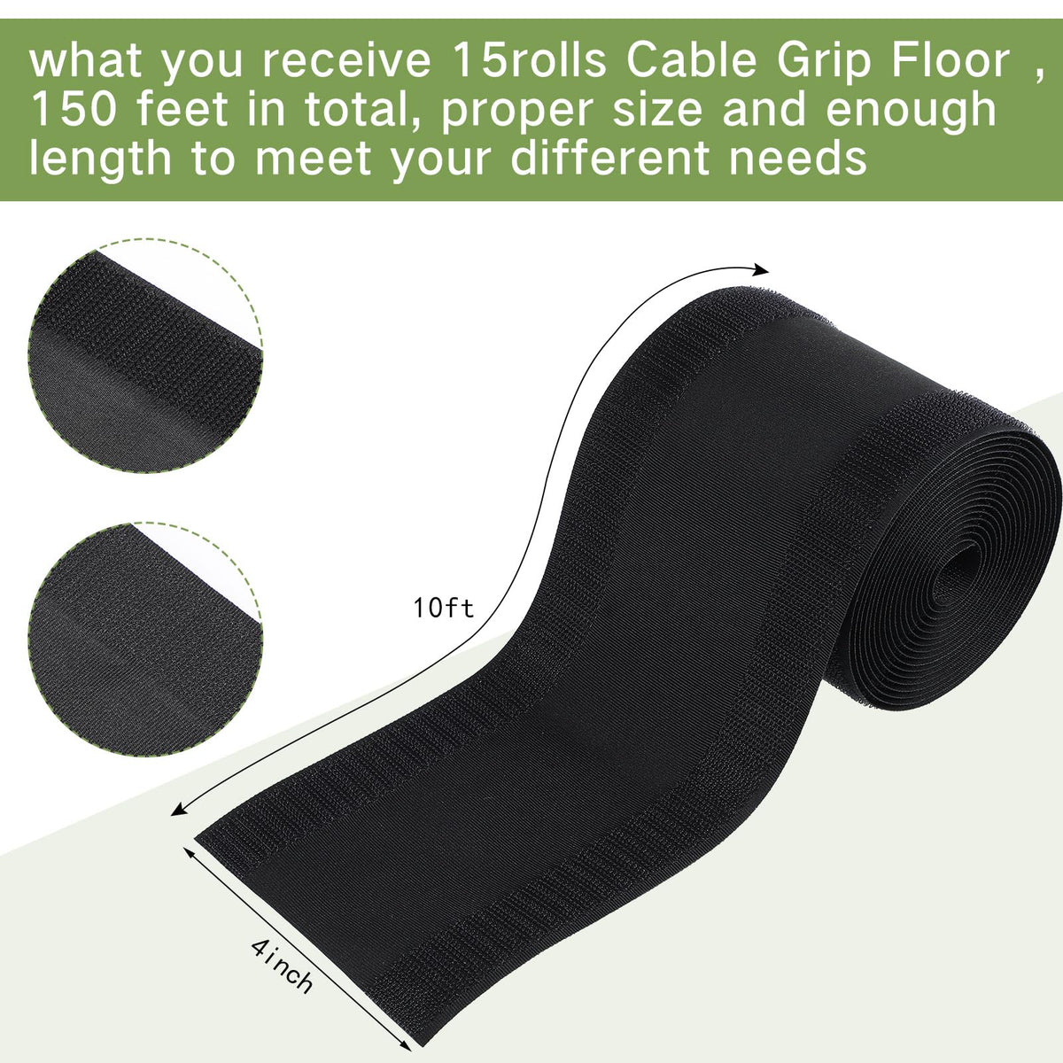 Willbond floor cable protector for office carpet keeps cables organized.