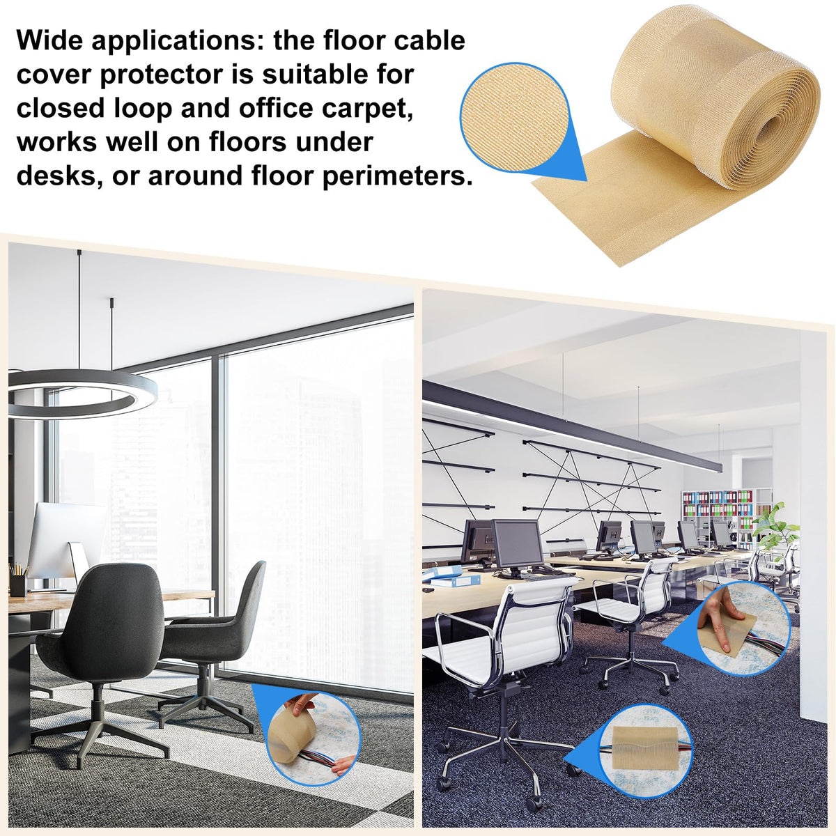Willbond floor strip shows 10 cm width for ample cable coverage.