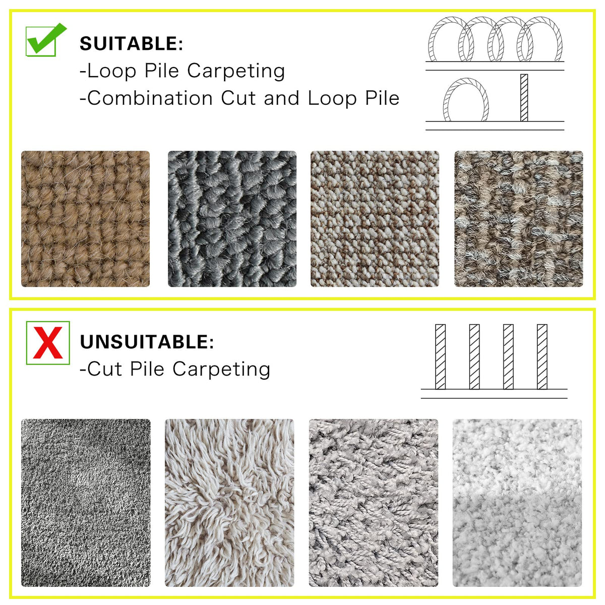 WILLBOND hook loop cable management strip on short pile carpet keeps cables tidy