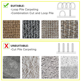 WILLBOND hook loop cable management strip on short pile carpet keeps cables tidy