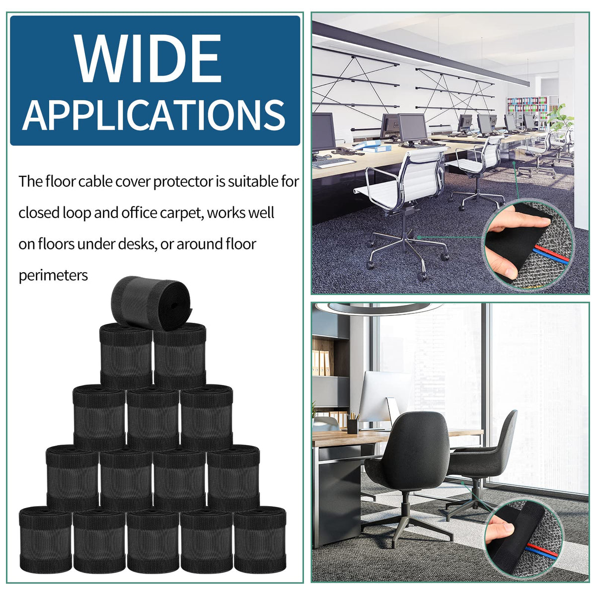 WILLBOND in office conference setup organizing power and data cables