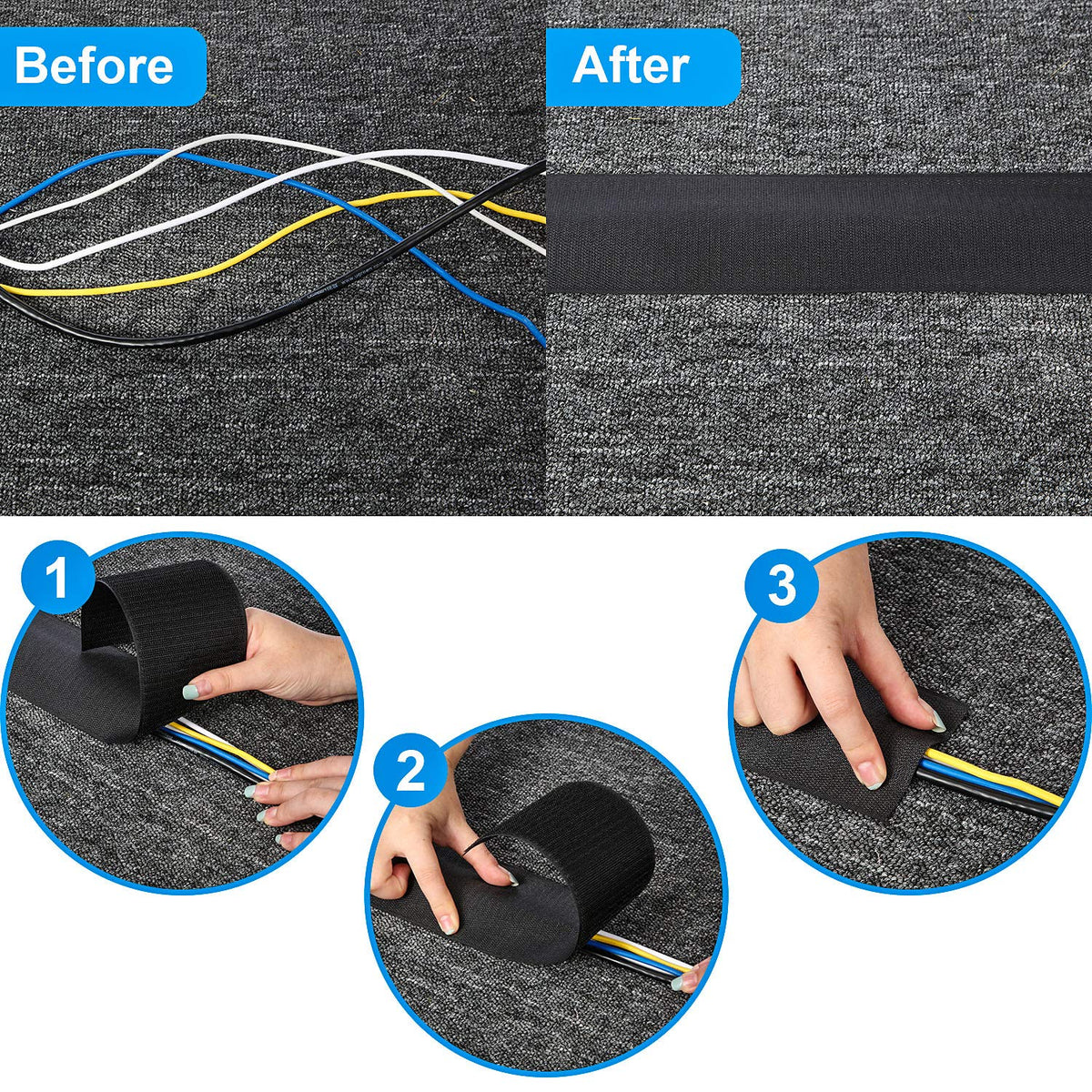 WILLBOND side profile on felt carpet demonstrating low profile and reduced trip risk