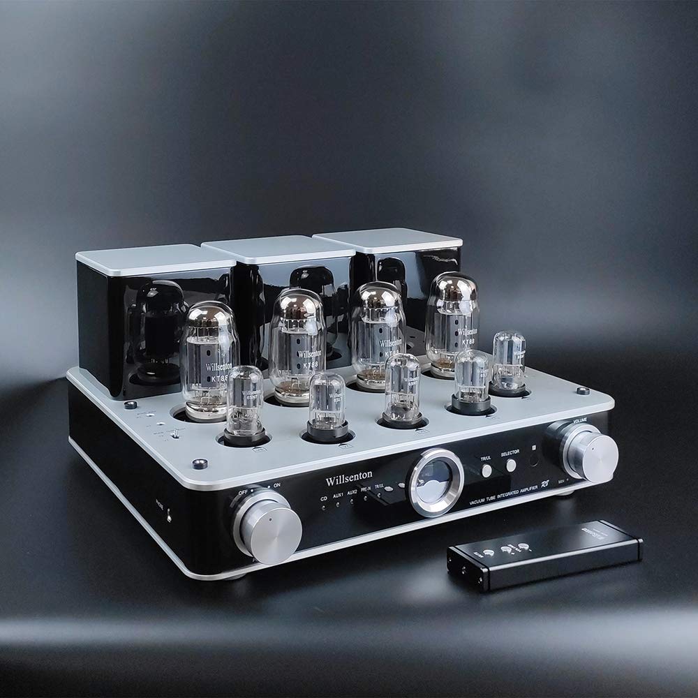Willsenton R8 front panel with KT88 tubes for a classic hi-fi look.