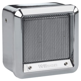 Wilson chrome front speaker showing rugged housing and improved clarity