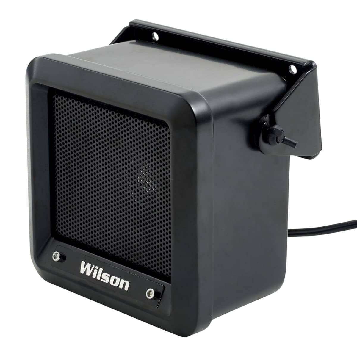 Wilson front view of black CB speaker showing durable design and clearer audio