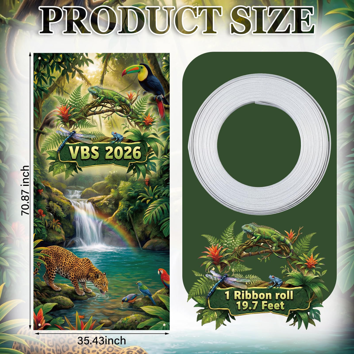 Windkream VBS 2026 backdrop closeup tropical foliage details for classrooms