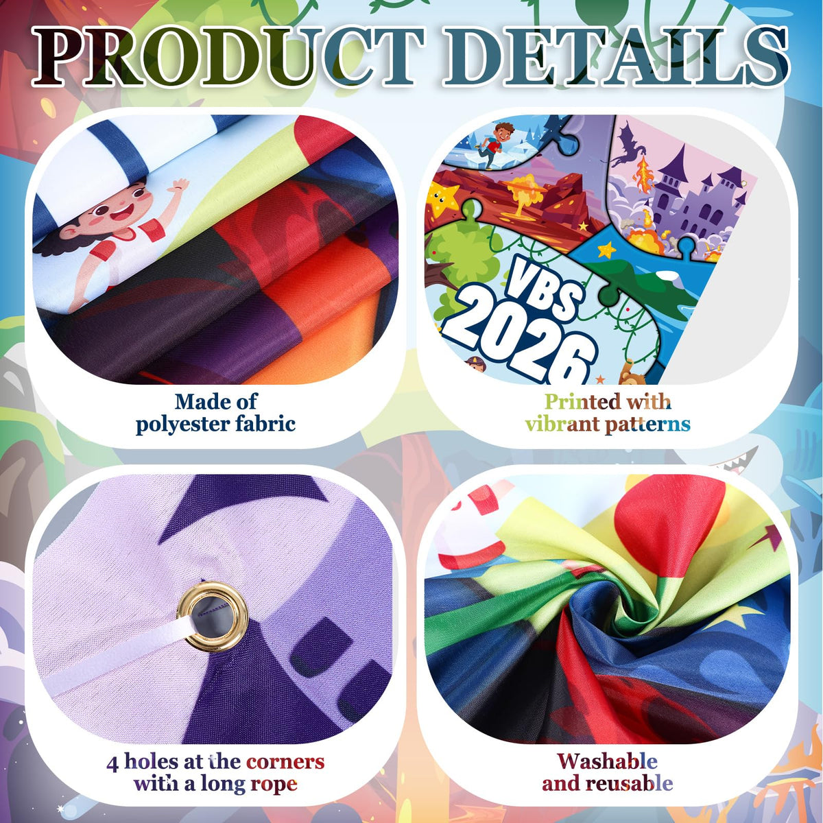 Windkream VBS 2026 backdrop featuring dinosaurs and pirates for dynamic scenes