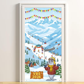 Windkream VBS 2026 snow mountain banner for church decor and photo moments