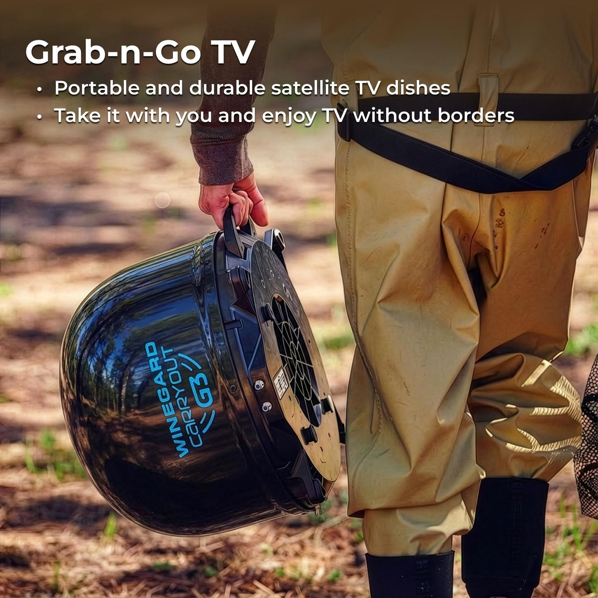 Winegard PL-70LR compact antenna design ideal for easy camping setups