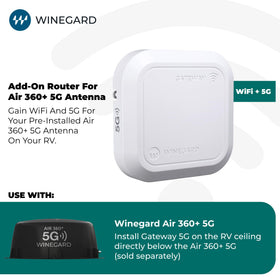 Winegard Gateway 5G GW-5G01 mounted under dome for reliable signal in travel