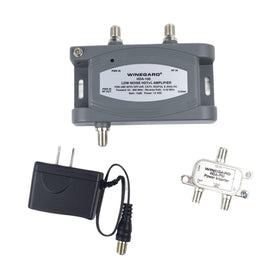 Winegard HDA-100 front panel showing connectors and robust housing for reliable distribution
