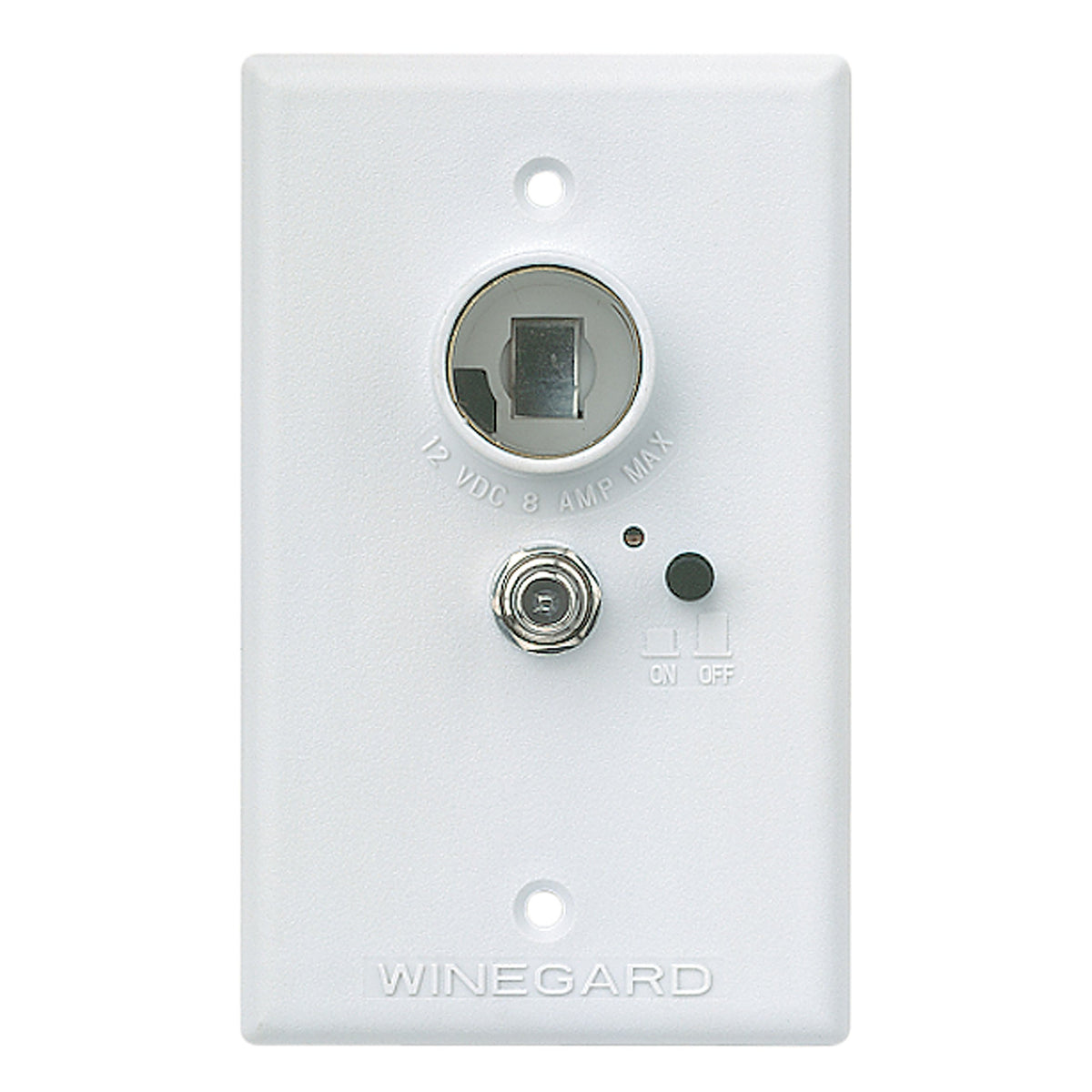 Winegard RV-7042 front wall plate installed near TV for easy antenna control