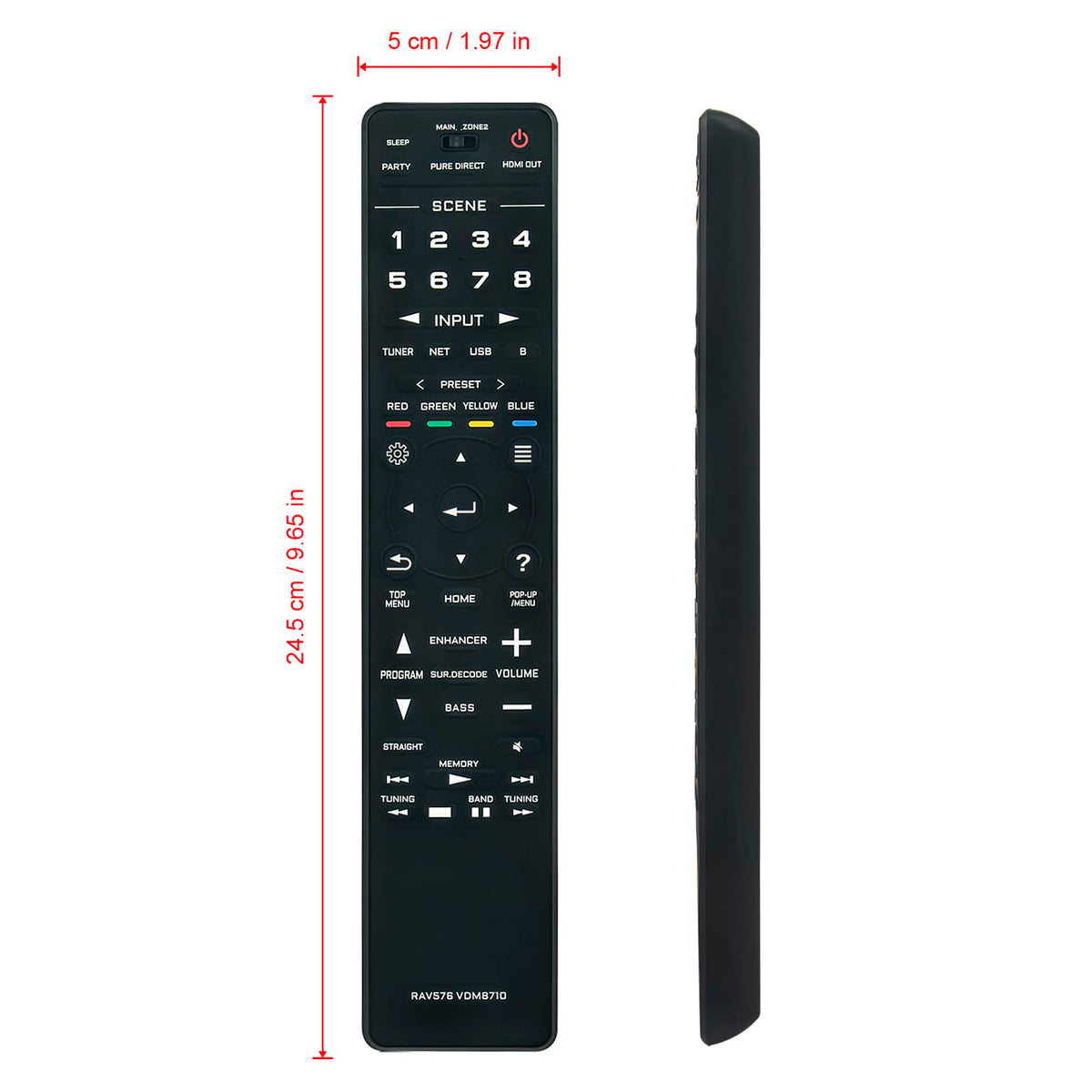 WINFLIKE remote in use pointing at Yamaha receiver for seamless operation