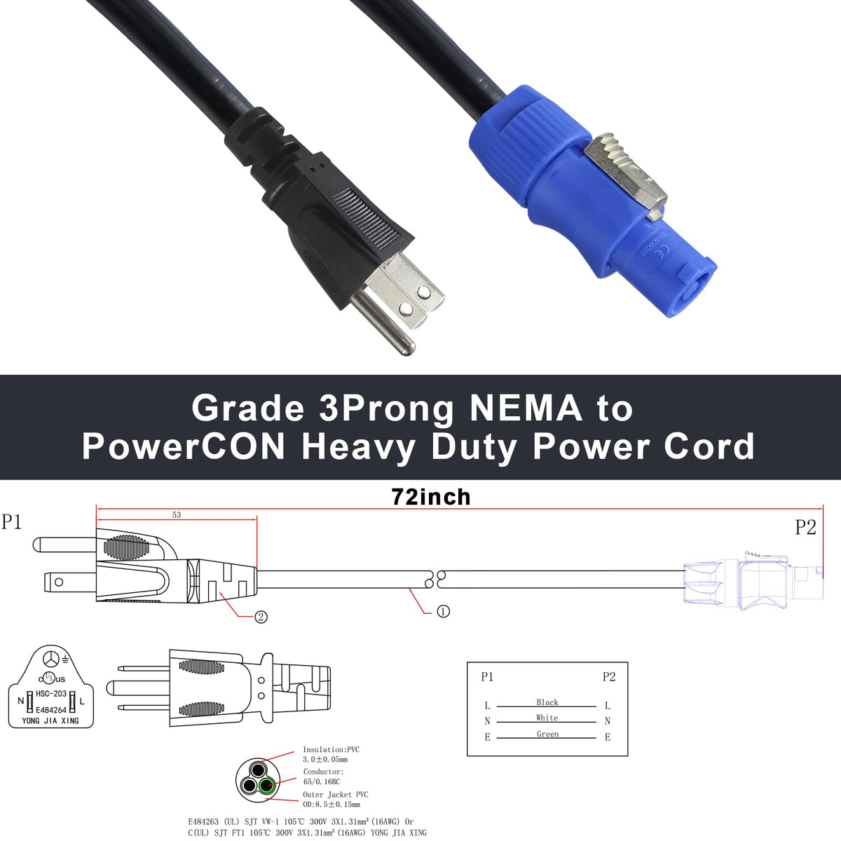 Wininks IP65 waterproof PowerCON connector protecting outdoor setups