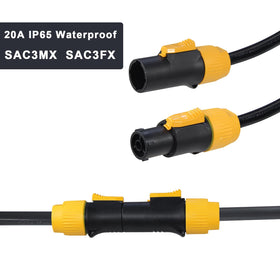 wininks view of three SAC3FX female connectors showing compact multi-outlet benefit