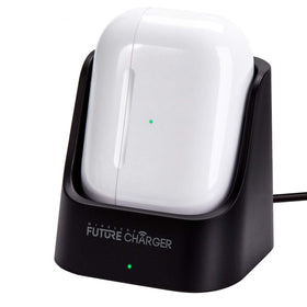 Wireless Future Charger keeps AirPods Pro upright on the stand for neat charging.