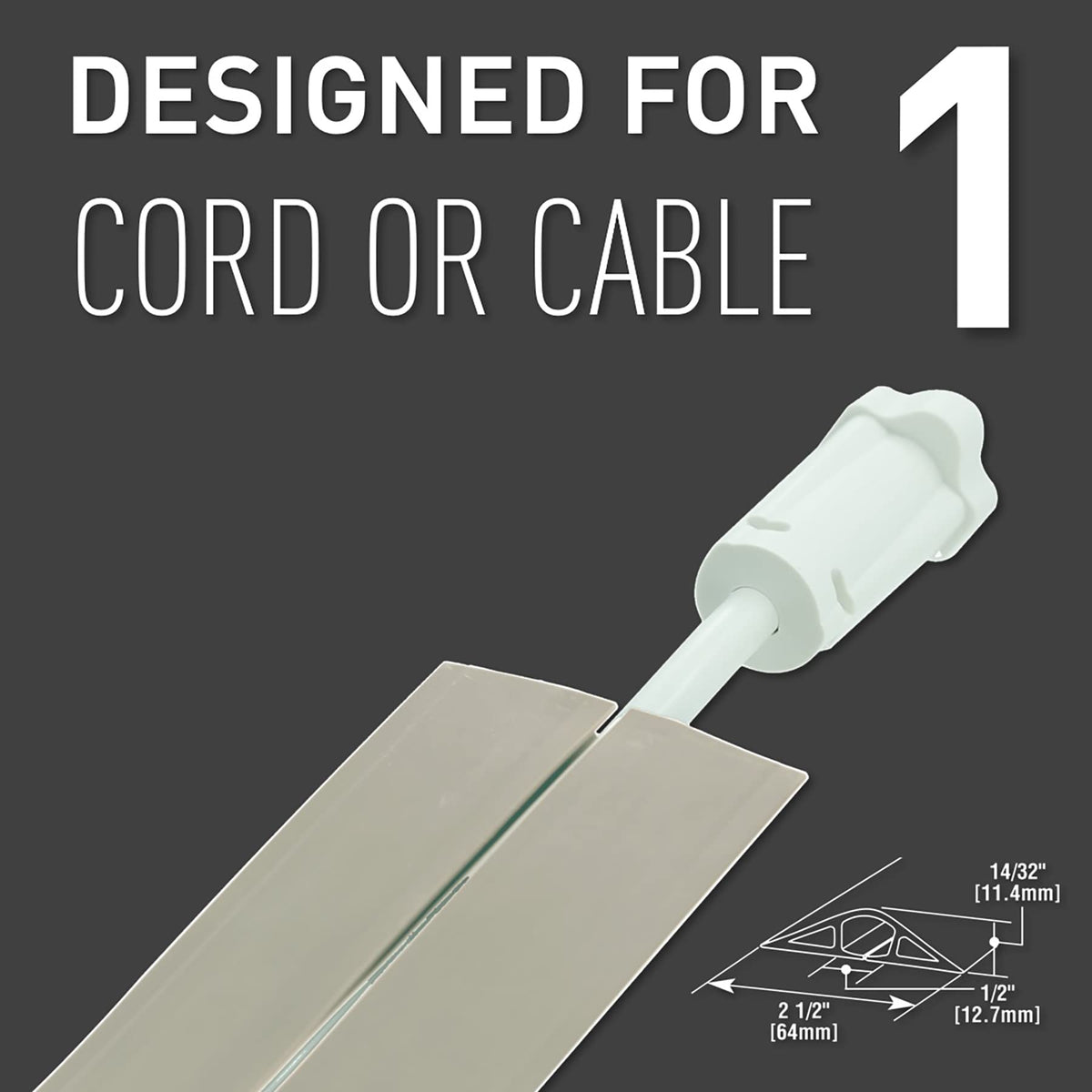 5 ft Wiremold cord protector with tape enhances quick installation