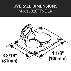 Wiremold 828PR-BLK Modulink rectangular cover close-up for versatile floor-box setup