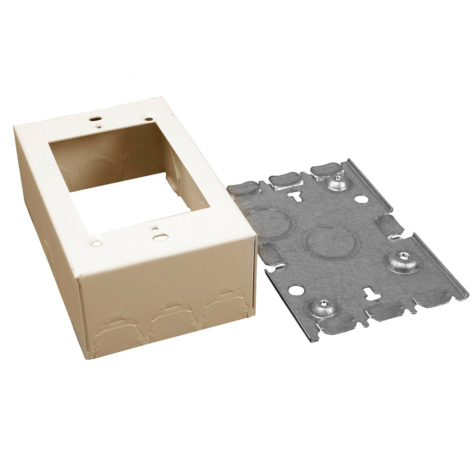 Wiremold B35 extra-deep outlet box in ivory for larger wiring devices