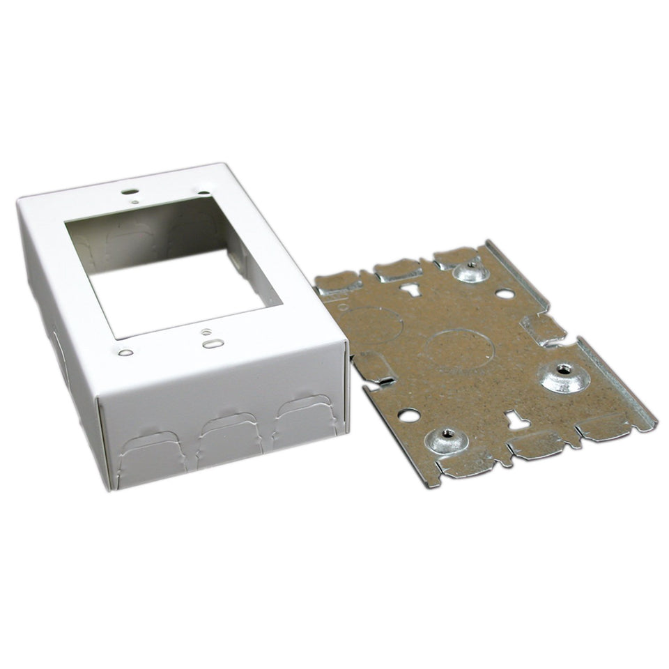 Wiremold BW3 front view showing neat outlet mounting and reliable finish