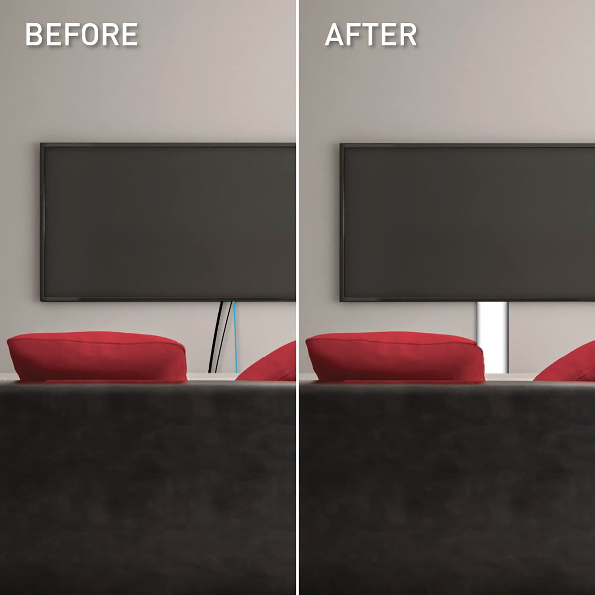 Wiremold C30 wall-mounted 4ft channel for discreet cable routing