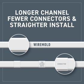 Wiremold adhesive backing detail showing simple peel-and-stick benefit