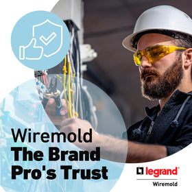 Wiremold CDG-5 TV cord management keeps media setups tidy and accessible.