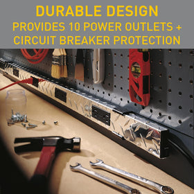 Wiremold closeup diamond-plate texture highlighting durable aluminum housing and scratch resistance